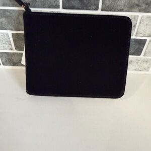 Comme des Garcons Black Velvet Zip Wallet with Gold Hardware